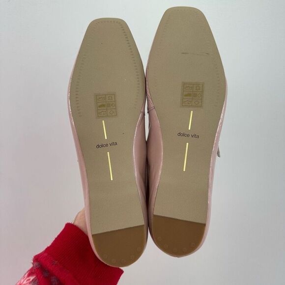 Dolce Vita Women’s Reyes Pastel Pink Crinkle Patent Leather Classic Ballet Flat - Picture 11 of 15